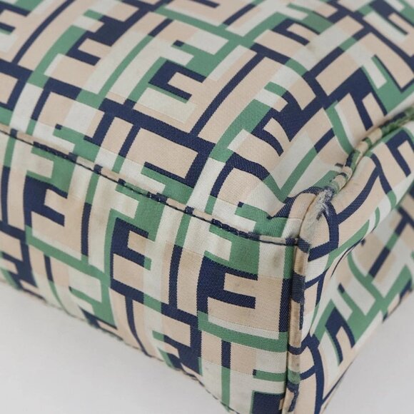 FENDI Zucca Canvas Hand Bag Green Silver Auth 148002 - Picture 5 of 16